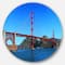 Designart - Golden Gate Bridge under Blue Sky' Ultra Glossy Cityscape Circle Wall Art
